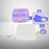 Multiple Compartments Lunch Box with Spoon and Chopsticks