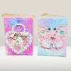 heart & butterfly Designs Plush Notebooks with Lace, Bows & Pastel Color