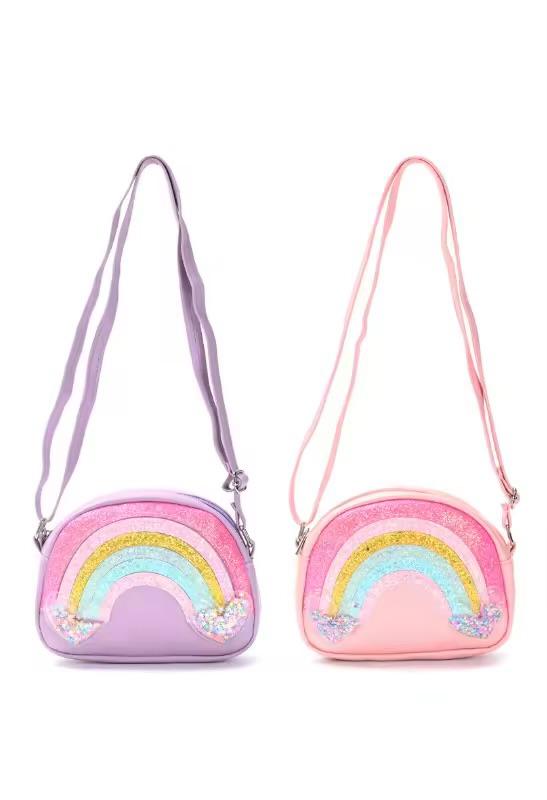Sparkly Rainbow Crossbody Sling Bag for Girls