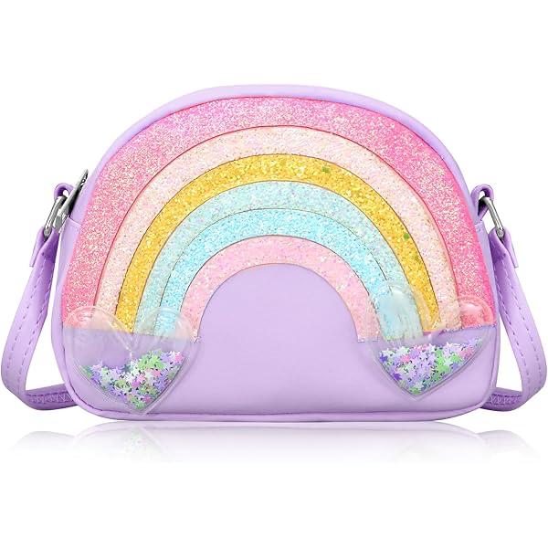 Sparkly Rainbow Crossbody Sling Bag for Girls - Image 4