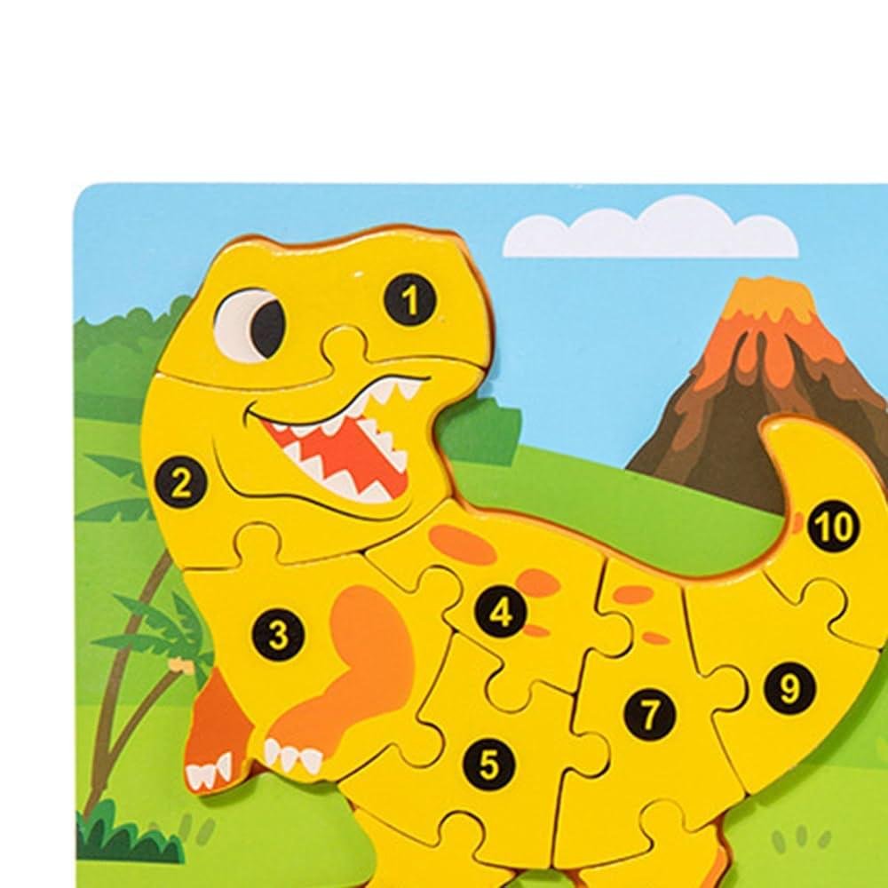 wooden animal-themed educational puzzle boards (dinosaur & monkey) - Image 3