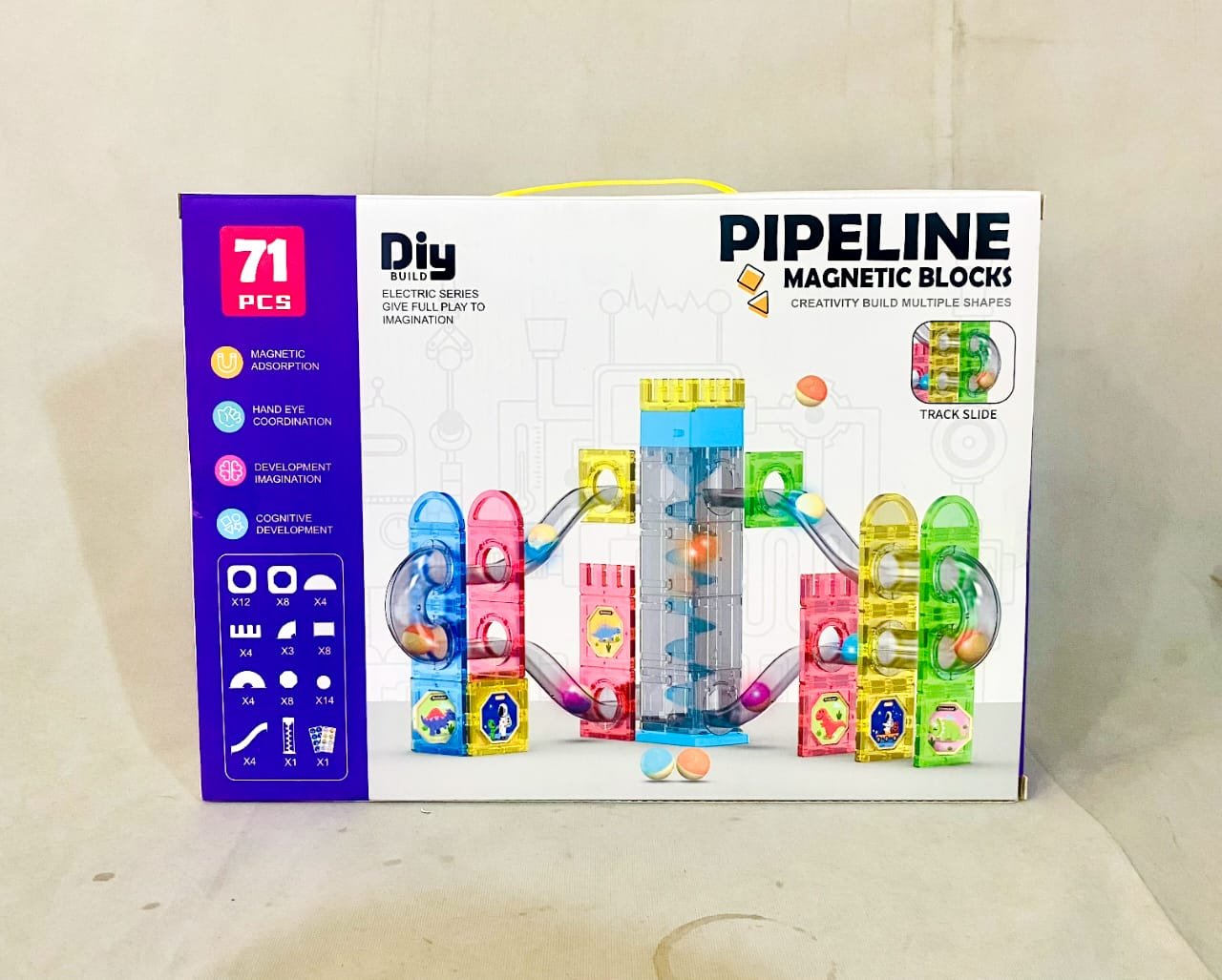 Pipeline Magnetic Blocks 71PCS – Creative Construction Building Toy for Kids