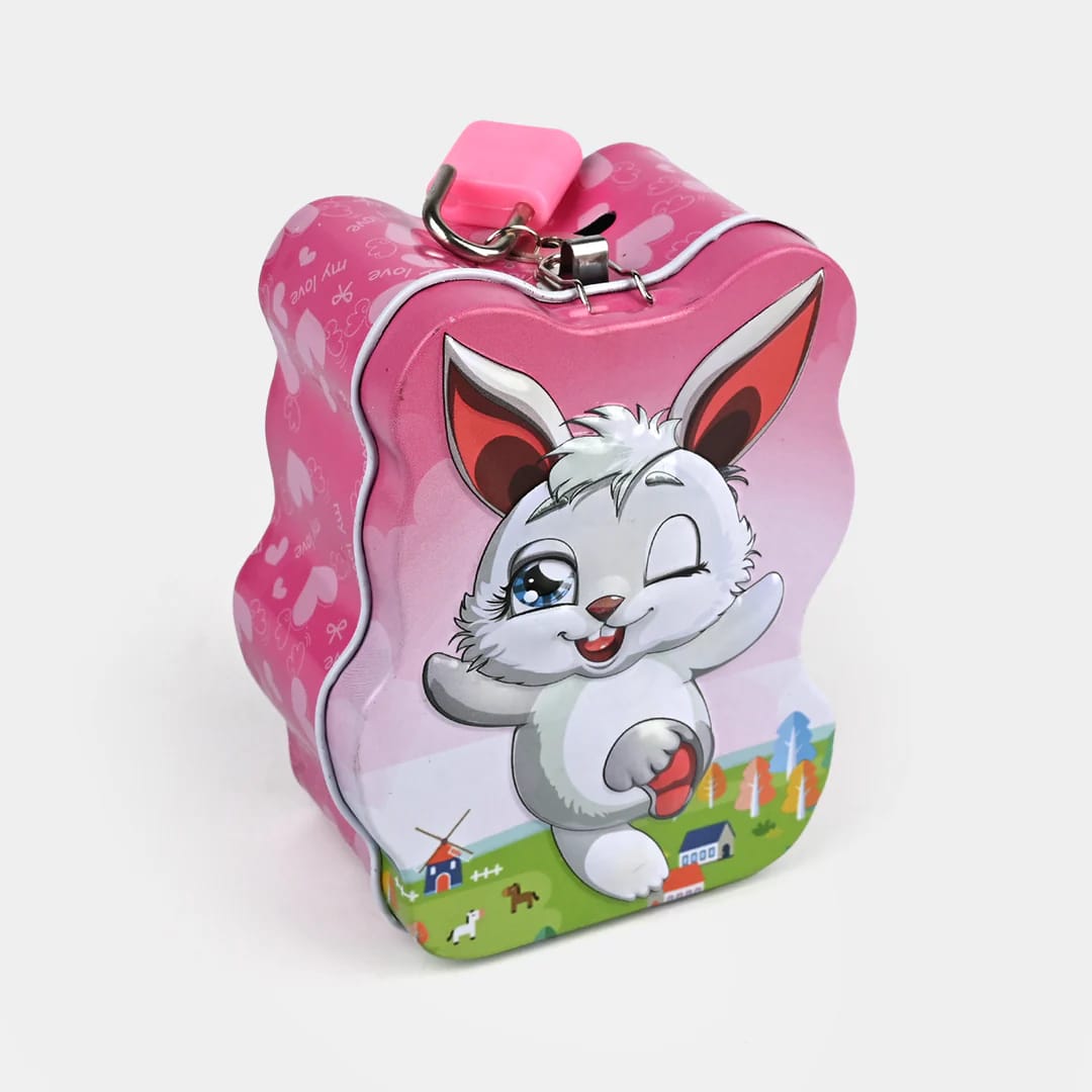 Cute Cartoon Bunny Theme Money Box with Lock & Key | Ideal Gift for Kids - Image 2