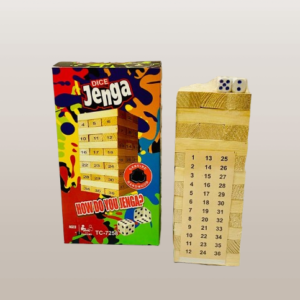 Classic Wooden Jenga Game with Dice 36Pcs