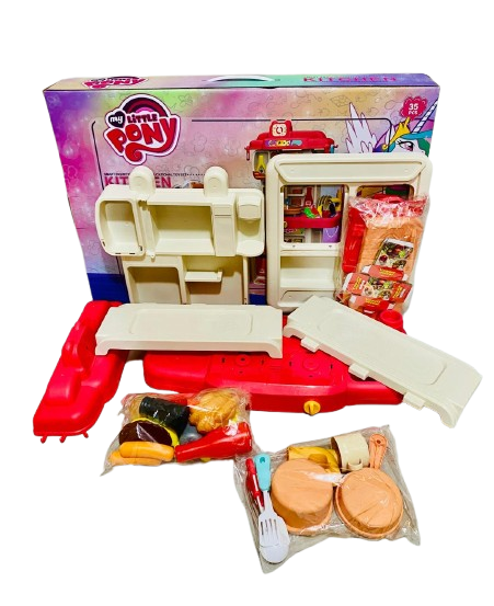 MY little Pony Kitchen Trolly 35PCS Set for Kids - Image 6