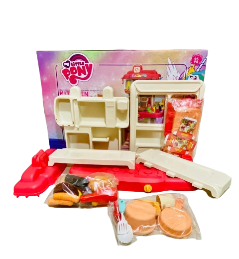 MY little Pony Kitchen Trolly 35PCS Set for Kids - Image 5