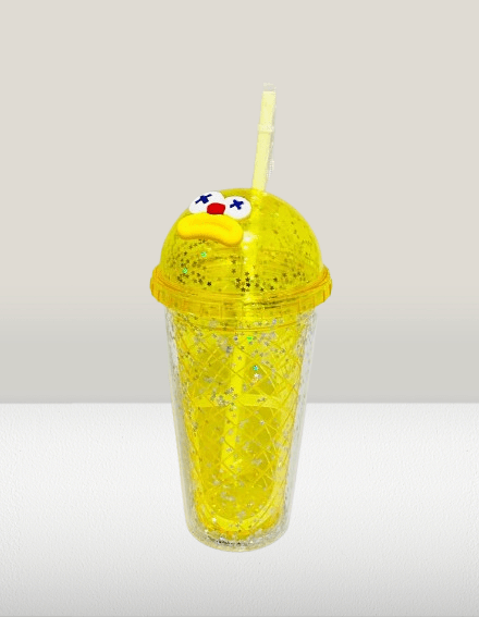 Colorful Glitter Dome Sipper with Straw (Capacity 600ML) - Image 3