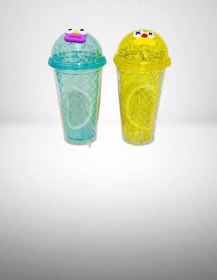 Colorful Glitter Dome Sipper with Straw (Capacity 600ML) - Image 4