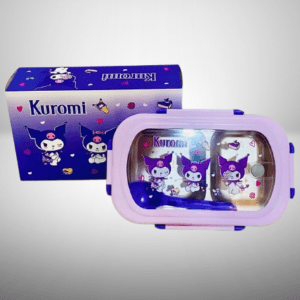 Kuromi Stainless Steel Compartment Lunch Box with Matching Spoon