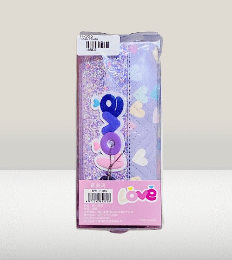 Stylish Glitter Pencil Pouche with “LOVE” Design - Image 4