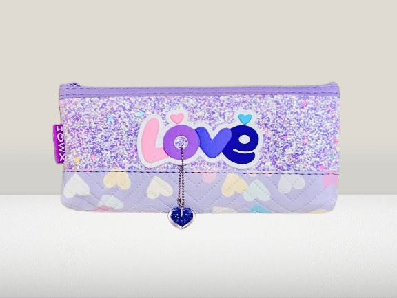 Stylish Glitter Pencil Pouche with “LOVE” Design - Image 3