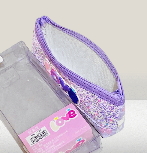 Stylish Glitter Pencil Pouche with “LOVE” Design - Image 2