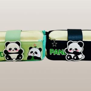 Dual Compartment Panda-Themed Pencil Case