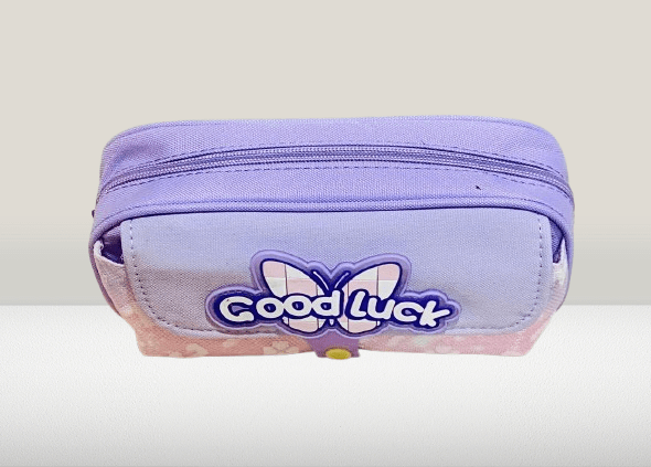 Cute Pastel Pencil Cases with “Good Luck” Text and Bow Design - Image 4