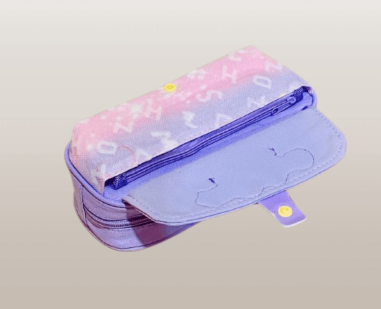 Cute Pastel Pencil Cases with “Good Luck” Text and Bow Design - Image 3