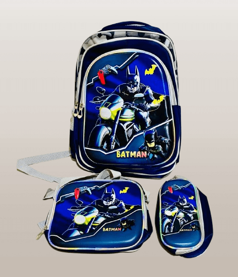Batman-Theme Backpack Include Lunch Bag & Pencil Case