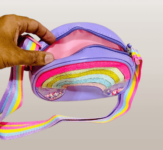 Sparkly Rainbow Crossbody Sling Bag for Girls - Image 2