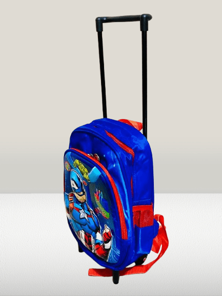 Captain America-Themed Kids Trolley School Bag - Image 3
