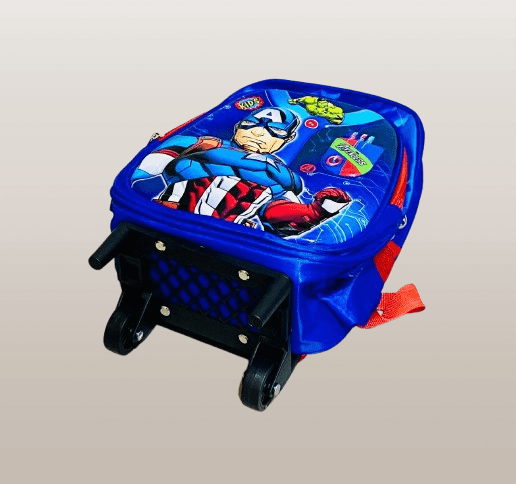 Captain America-Themed Kids Trolley School Bag - Image 5