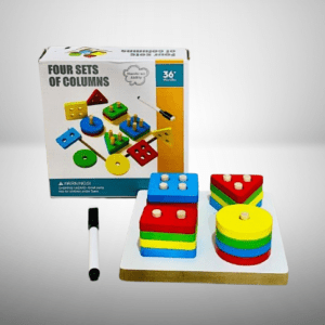 Wooden Educational Four Sets of Columns Toy