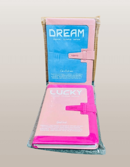 “LUCKY” and “DREAM” PU Leather Diaries with Embossed Quotes - Image 4