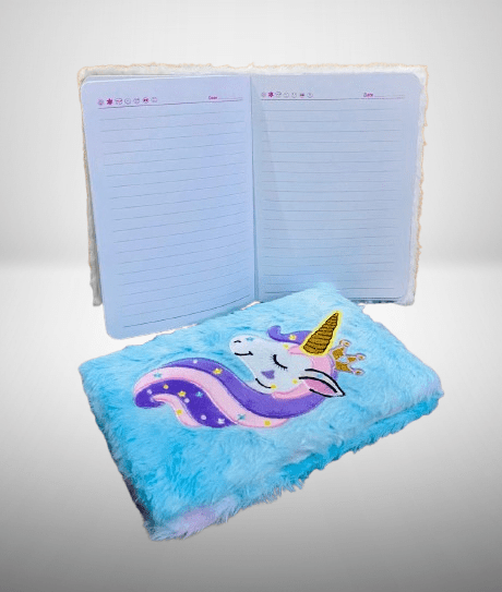 Furry Notebooks Featuring a Magical Unicorn and Happy Dog Face - Image 2