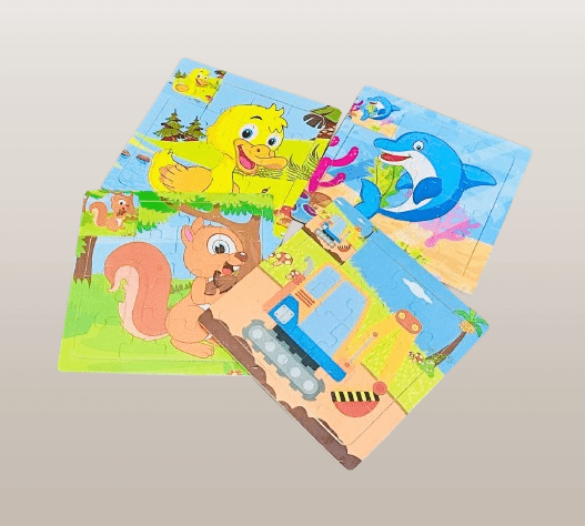 Set of 4 Wooden Cartoon Jigsaw Puzzles for Kids - Image 5