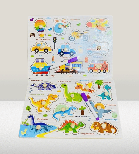 Transportation & Dinosaur Theme Puzzle for Kids