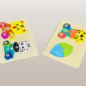 Wooden Animal Number Puzzle Set.