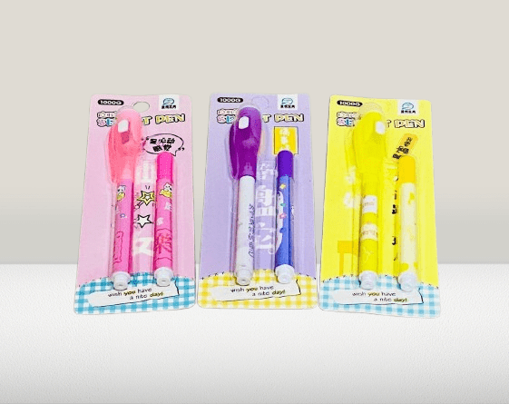 Colorful Secret Pen Set – Invisible Ink with UV Light (Pack of 2 Pens)