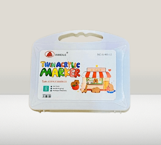 AIMEILE Twin Acrylic 12 Multi-Color Permanent Markers for Drawing - Image 5