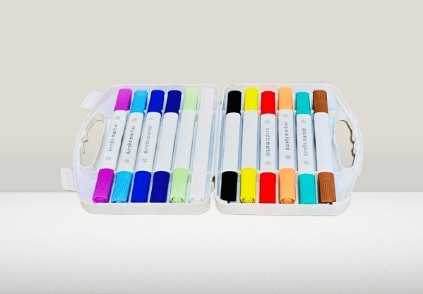 AIMEILE Twin Acrylic 12 Multi-Color Permanent Markers for Drawing - Image 2