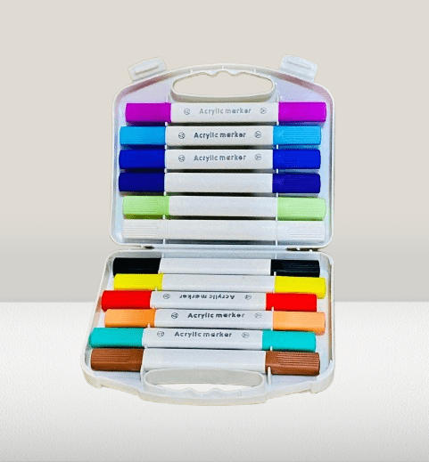 AIMEILE Twin Acrylic 12 Multi-Color Permanent Markers for Drawing