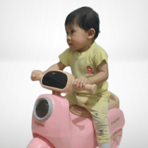Cute Pink Ride-on Scooter for Kids with Music and Light Features