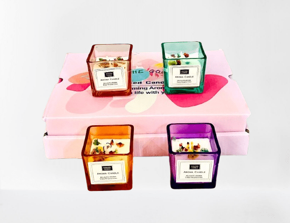 Beautiful Elegant Glass Jar Candles1PCS for Home Décor, Festivals & Special Occasions
