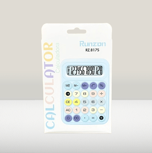 Colorful Mechanical Key Electronic Calculator | Portable Desktop Calculator for School, Office & Home Use - Image 2