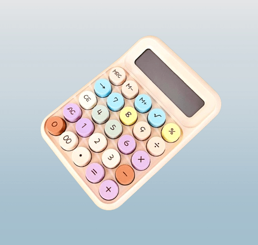 Colorful Mechanical Key Electronic Calculator | Portable Desktop Calculator for School, Office & Home Use - Image 3