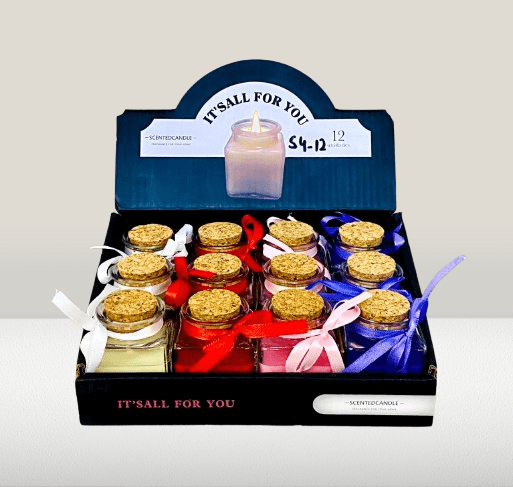 Elegant Mini Glass Jar Candles with Cork Lid & Ribbon – Decorative Candles for Home Décor, Festivals & Gifting - Image 2