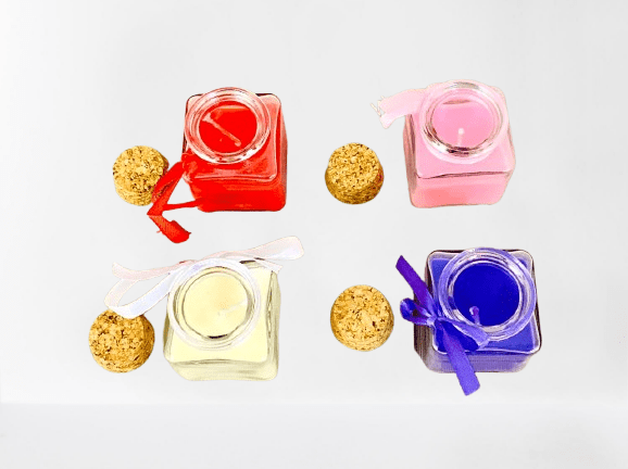 Elegant Mini Glass Jar Candles with Cork Lid & Ribbon – Decorative Candles for Home Décor, Festivals & Gifting - Image 3