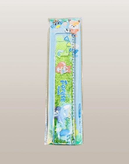 Cute Cartoon Glitter Ruler – Fun Liquid Sparkle Measuring Scale for Kids - Image 3