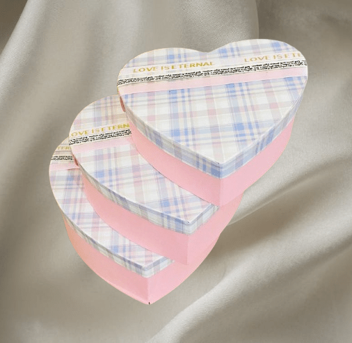Pink Heart-Shaped Gift Box Set (3 Sizes) ideal for Valentine’s Day Chocolate & Jewelry Packaging Boxes