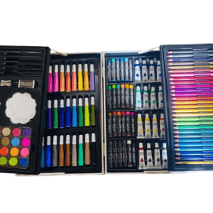 Professional Art Supply Set with Colored Pencils, Oil Pastels & Paint Tubes – Complete Drawing Kit