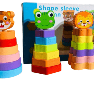Wooden Shape Sleeve Column Toy – Educational Stacking Blocks for Toddlers
