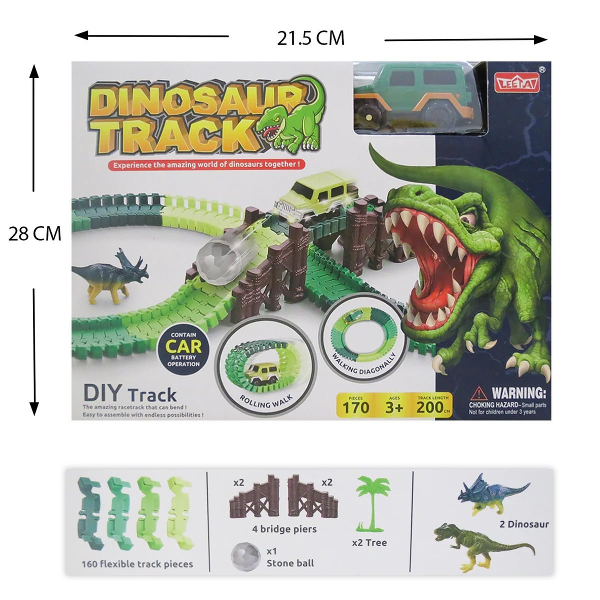 Dinosaur Track 170pcs Jurassic Park Track Set - Image 3