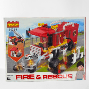 Fire & Rescue 2-in-1 Building Blocks – 184PCS Emergency Rescue Vehicle Construction Set