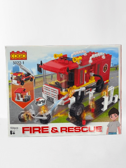 Fire & Rescue 2-in-1 Building Blocks – 184PCS Emergency Rescue Vehicle Construction Set